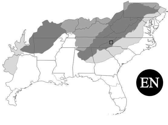 The range of Hexastylis species 1